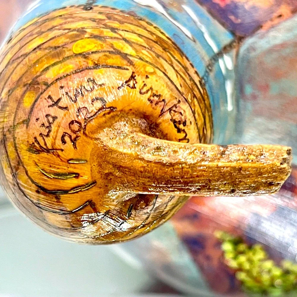 NEW Original Hot Air “ BALLOON of GRAPES ” Hand Crafted Gourd Art Wine Lovers - Picture 16 of 17